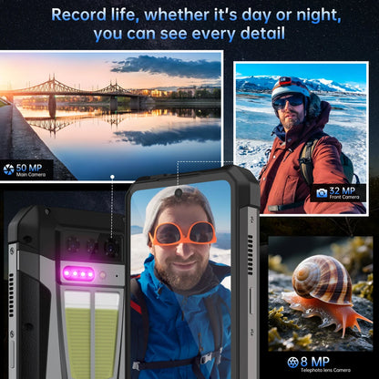 Unihertz Tank 4 5G Rugged Phone Built-in 720P Projector 24+512GB 11600mAh Dimensity 7300 120Hz 6.78'' AMOLED Screen