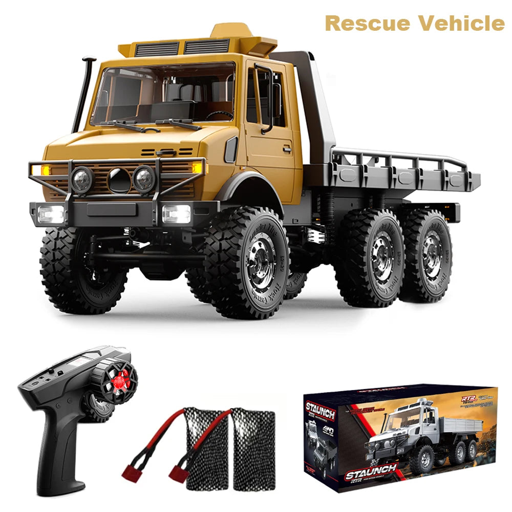 RC Truck 6WD Off-road Remote Control Transport/Rescue Truck - 1/18 Scale 2.4G High Speed Climbing Truck