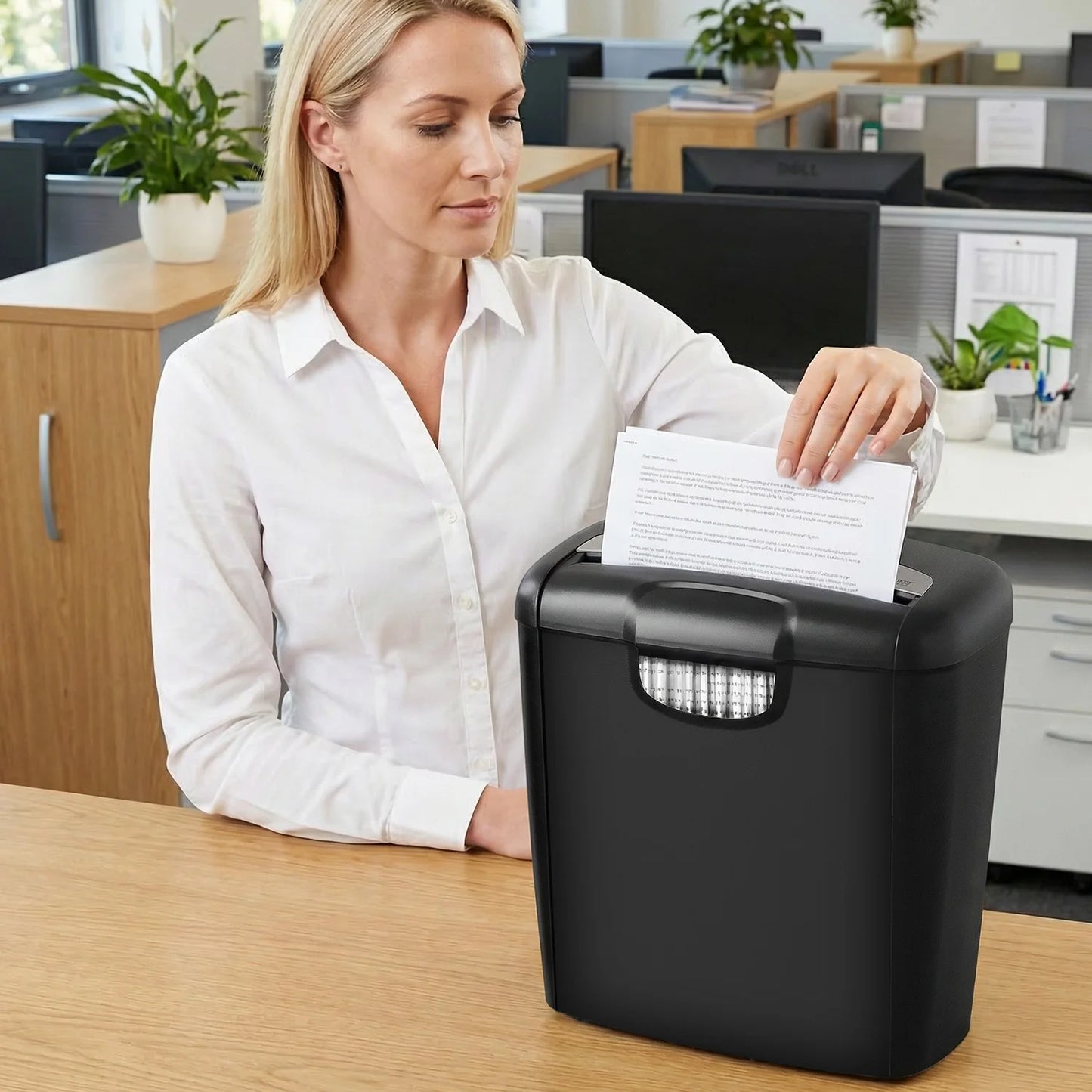 6-Sheet Cross Cut Paper Shredder with 2.64-Gallon Wastebasket