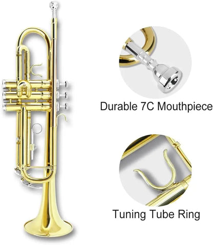 Bb Standard Trumpet Set for Beginners with Hard Case