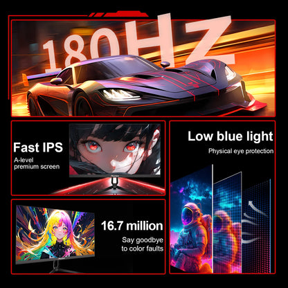 Reletech Monitor 23.8Inch 180Hz Gaming Monitor 1080P Fast IPS G-Sync/FreeSync HDR Support VESA Wall Mount Low Blue Light