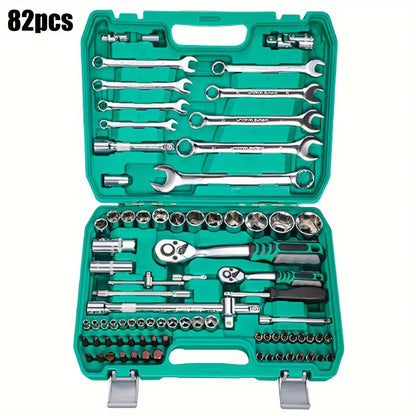 1/4 , 3/8, and 1/2 inch Socket and  Hand Wrench Set
