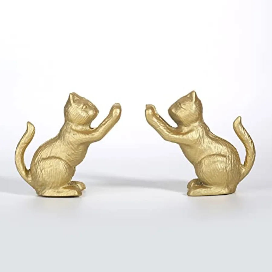 Heavy Duty Cast Iron Lucky Cat Bookend Shelf Décor