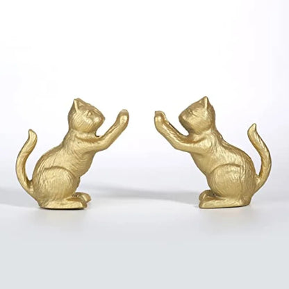 Heavy Duty Cast Iron Lucky Cat Bookend Shelf Décor