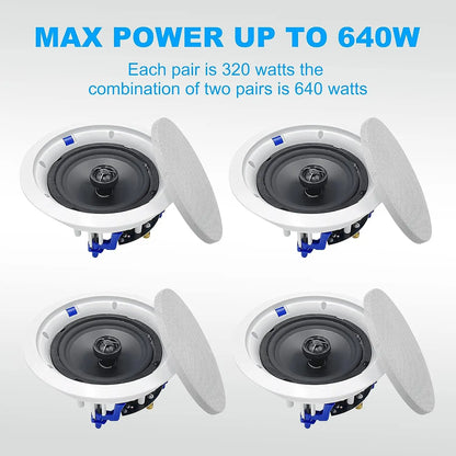 6.5 Inch 640 Watts Ceiling Speakers