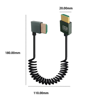 8K Ultra HD HDMI To HDMI Coiled Cable