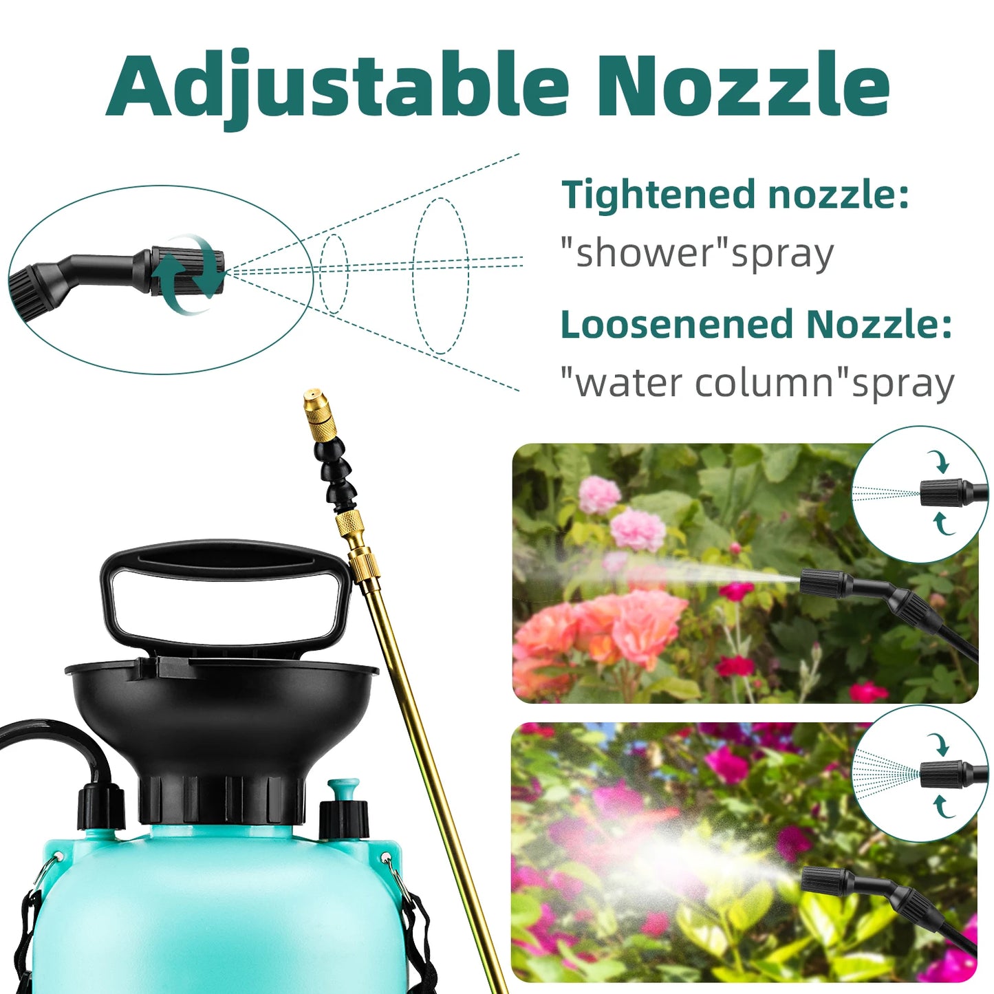 8L Garden Pressure Sprayer for Watering, Fertilizing, and Pest Control in Lawns