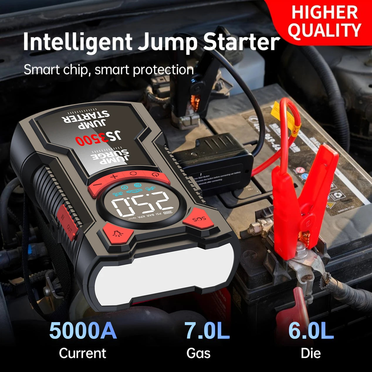 5-in-1 Multifunctional Air Pump Jump Starter