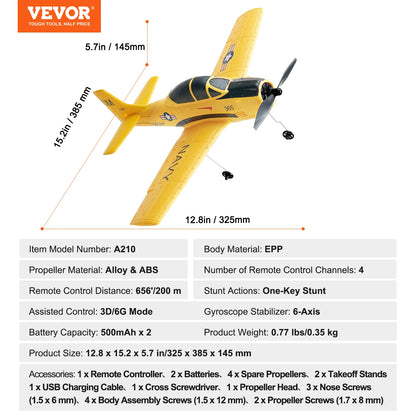RC Plane Remote Control Airplane 2.4G 4CH with 6-Axis Gyro Stabilizer