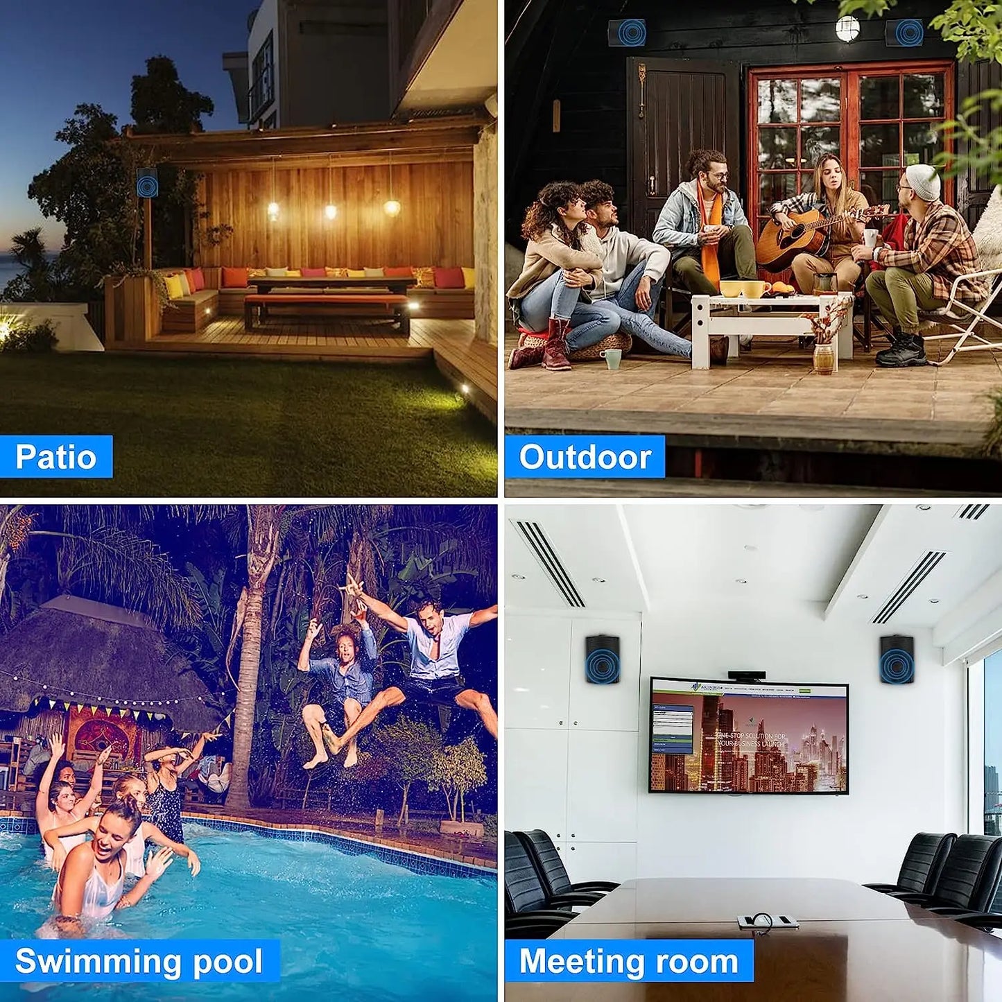 2PCS 300W 5.25'' Outdoor Waterproof Passive Speakers