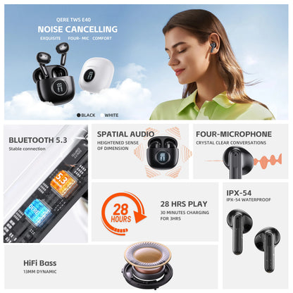 Wireless Bluetooth Earphones, 5.3, TWS HD Microphone