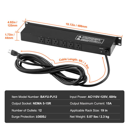 8/10/12 Outlets Power Strip.