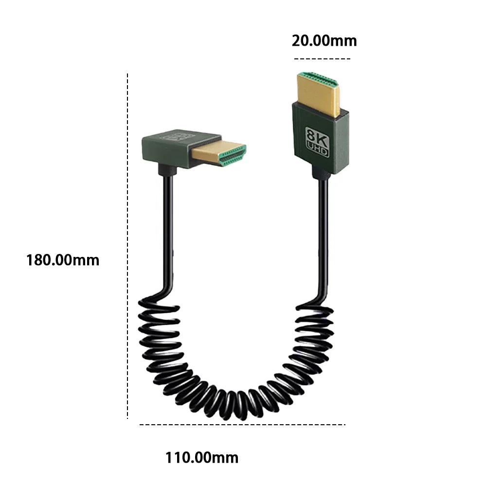 8K Ultra HD HDMI To HDMI Coiled Cable