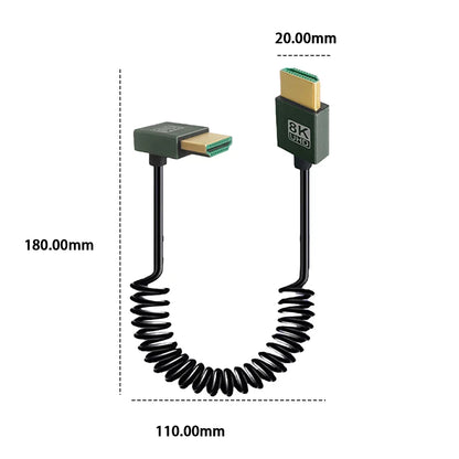 8K Ultra HD HDMI To HDMI Coiled Cable
