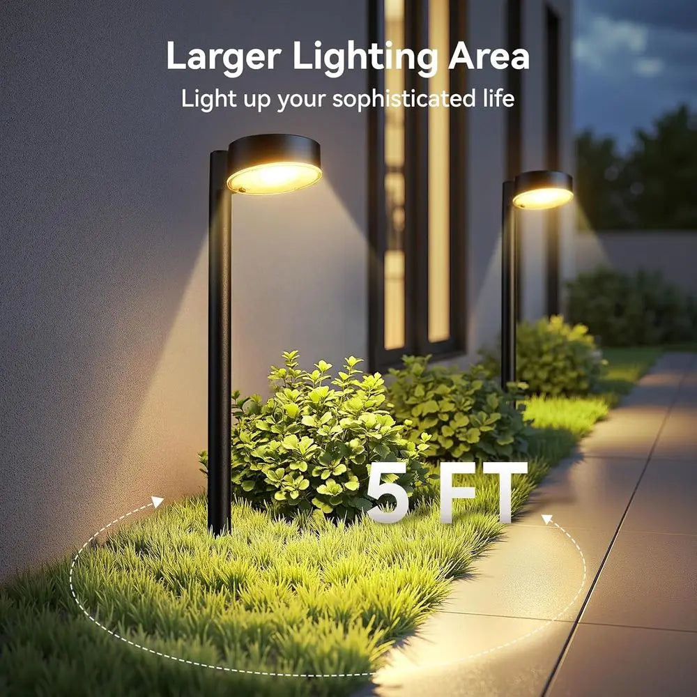 8 Pack Solar Pathway Lights Outdoor, 12 LED Solar Lights Waterproof, for Yard Garden Walkway Driveway