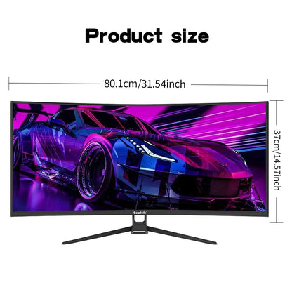 34 Inch Ultrawide Curved Gaming Monitor, 1500R PC Screen 165hz UWQHD 4K, with FreeSync