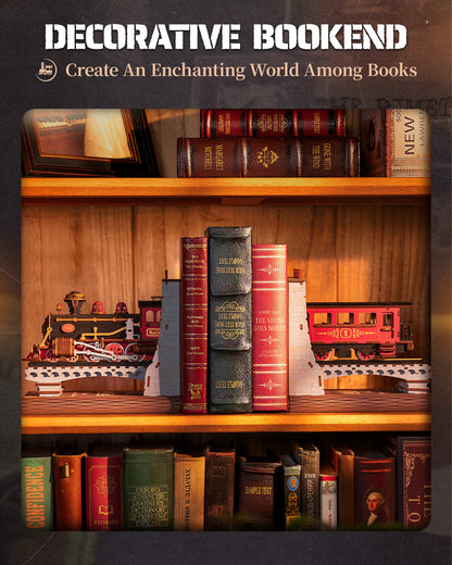 Century Train DIY Book Nook Bookshelf Home Decoration