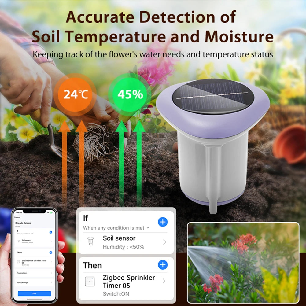 Smart Solar Soil Sensor Planting Temperature and Humidity Meter