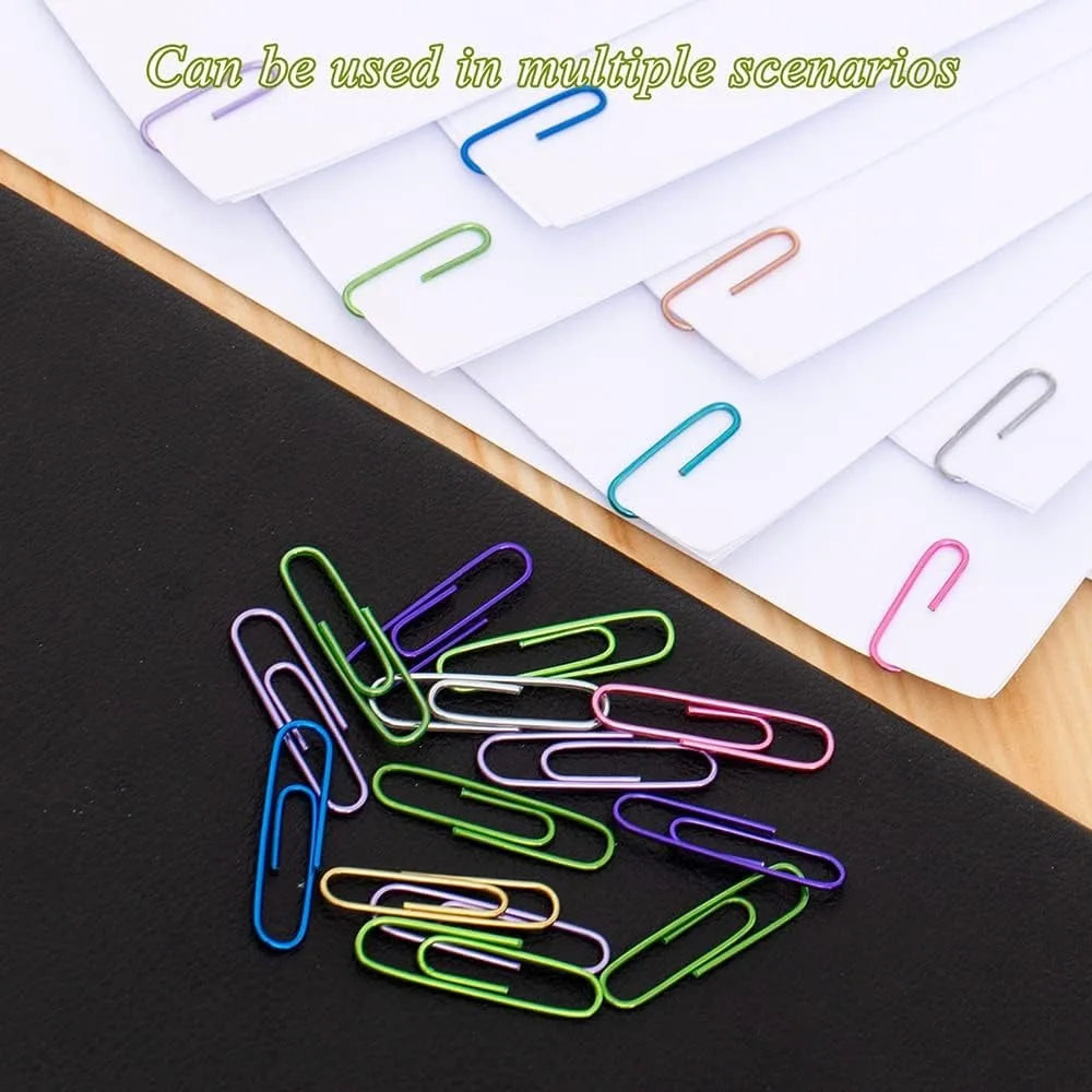 240pcs Medium Colored Paper Clips for Office/School Use