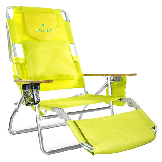The Deluxe 3 in 1 Lightweight Lawn Beach Reclining Lounge Chair with Footrest, Outdoor Furniture for Patio, Customized