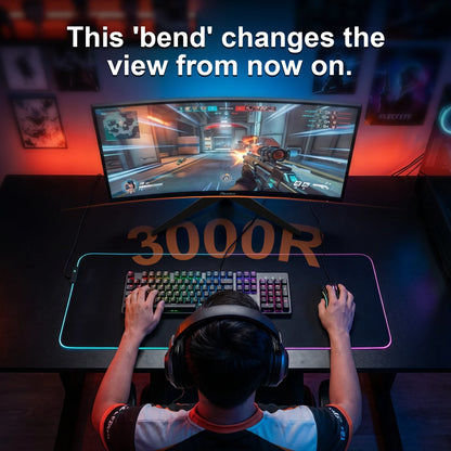 Reletech Monitor 23.8Inch 180Hz Curved Gaming Monitor 3000R FHD VA Panel 4000∶1 HDMI/DP Borderless Screen FreeSync