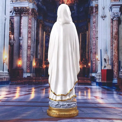 15.3 inch Lourdes Virgin Mary Statue, Catholic Blessed Mother Resin Figurine for Home & Church, Prayer and Decor Gift