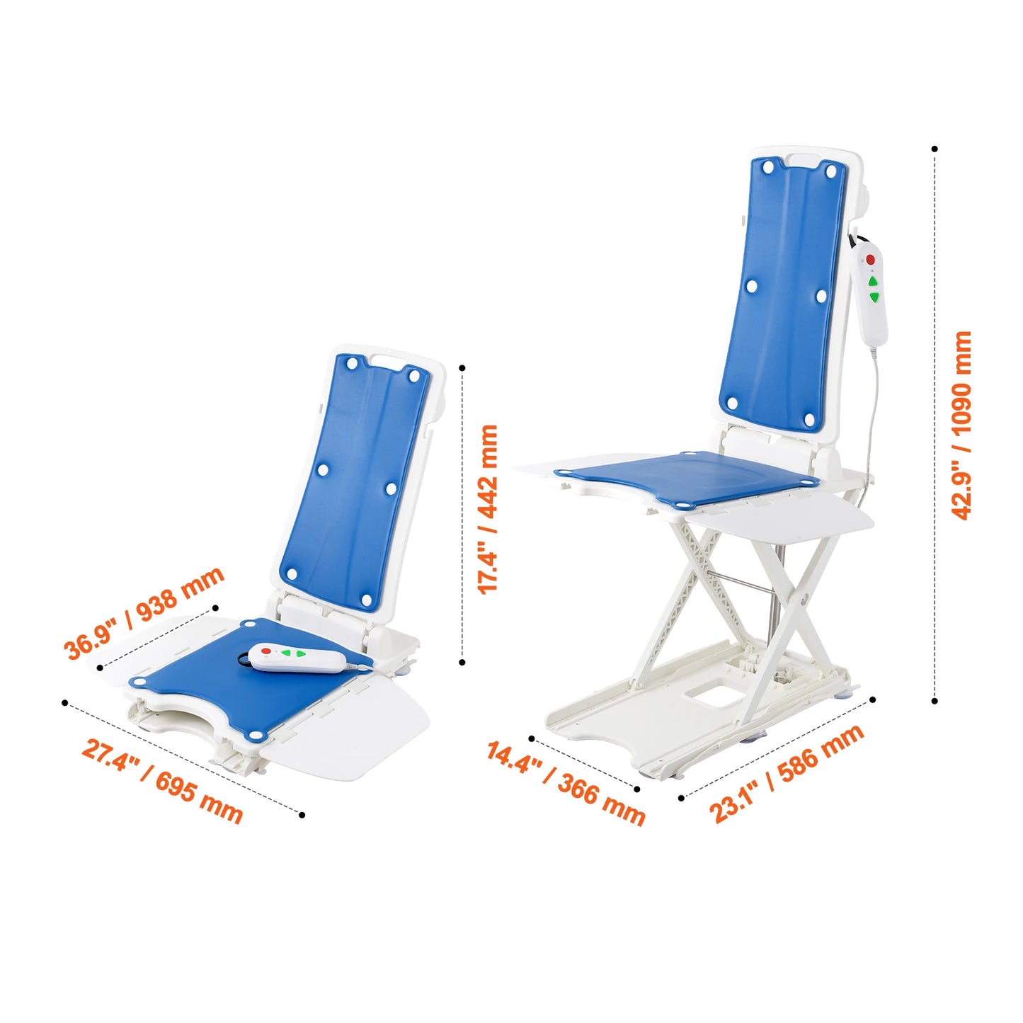 Electric Chair Lift Devices to Lift Elderly or Patients off Floor, Height Adjustable, Support Up to 310 LBS