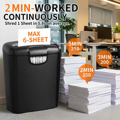6-Sheet Strip-Cut Paper Shredder