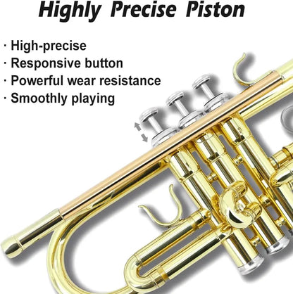 Bb Standard Trumpet Set for Beginners with Hard Case