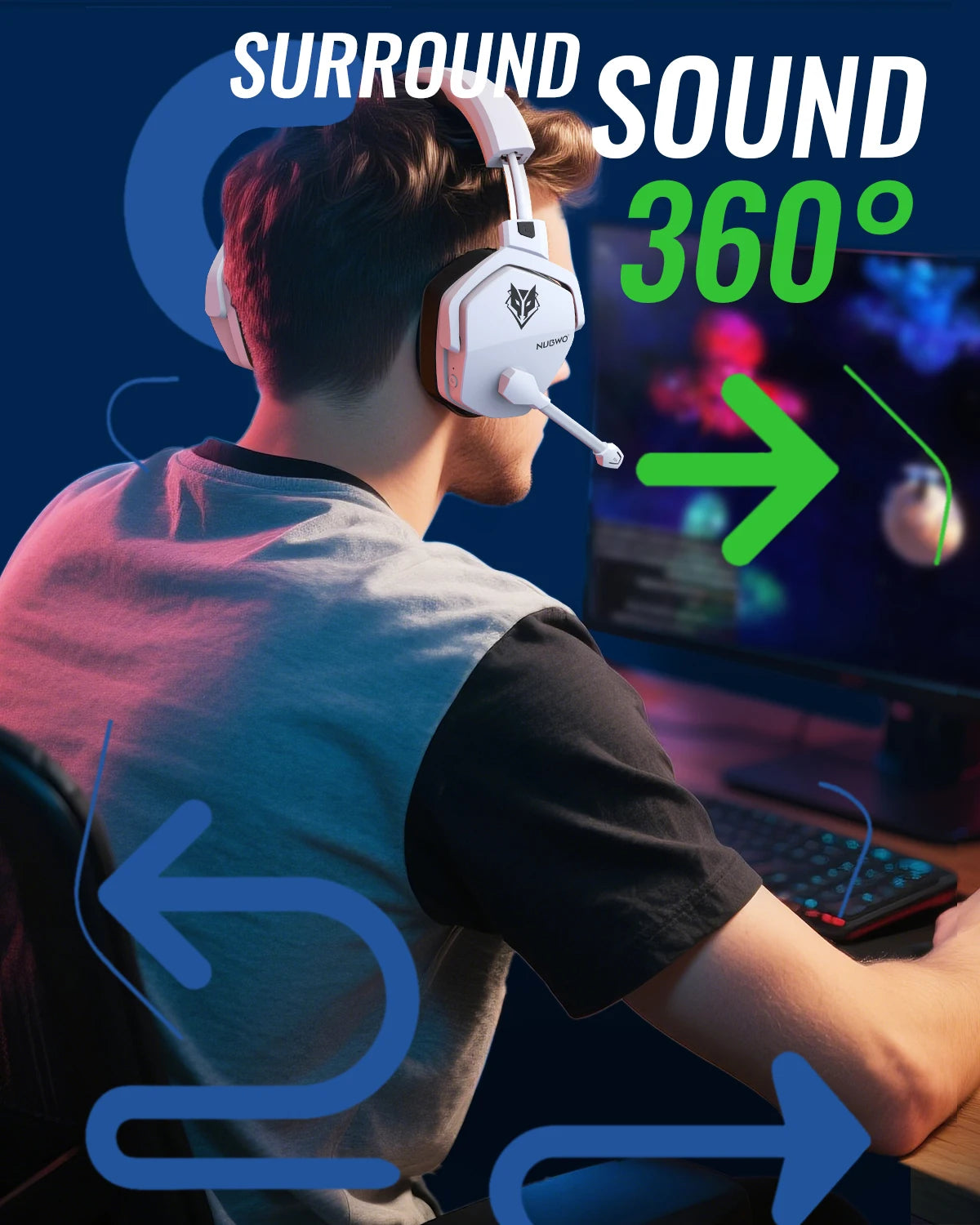 Wireless Headset with Charging Station for Headset