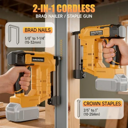 18GA, 2-in-1 Cordless Nail Gun and Staple Gun for De-Walt 20V Battery