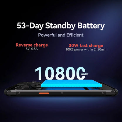 Rugged Phone Dual Display 20GB RAM 256GB ROM 100MP Camera Ultra-Thin Rugged Smartphone 10800mAh G96 Android 14
