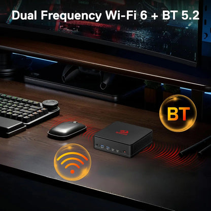 Redragon MPC745 Mini PC AI NPU AMD Ryzen 7 8845HS Processor(MAX 5.1 GHz), Mini Desktop Computer, Radeon 780M Graphics & 16GB DDR