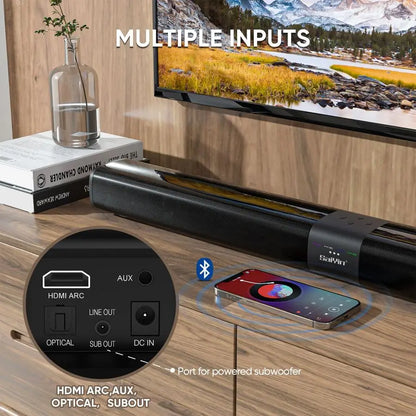 Sound Bar for Smart TV with 5.25 Inch Subwoofer, and 100W 24 Inch Soundbar