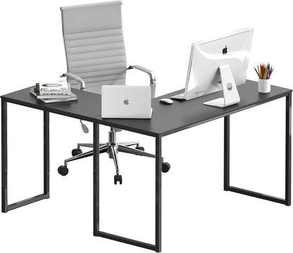 48x48 Inch L-Shape Home Office Computer Desk, Black - Space-Saving Design