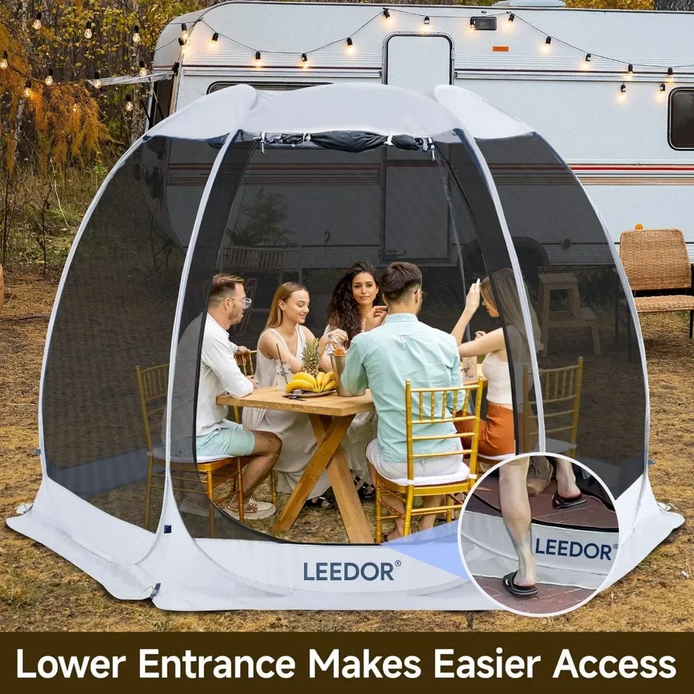 Pop Up Screen House, 6-10-15 Person Outdoor Screen Tent，Camping Screen Room with Carry Bag, Screened Gazebo with Mosquito Netti