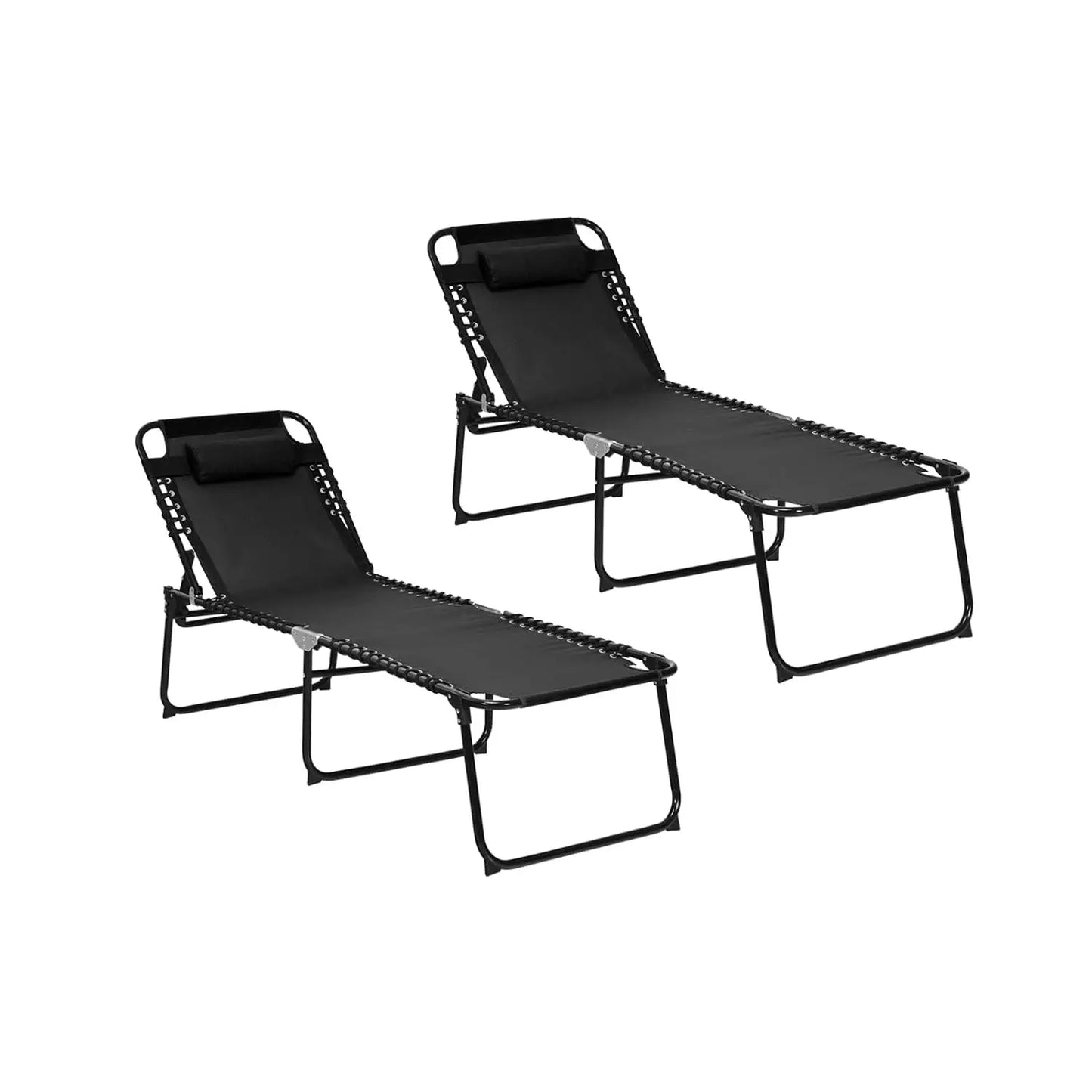 Lounge Chairs for Outside, Extra High Folding Beach Tanning Lounger with Adjustable Backrest, Customized
