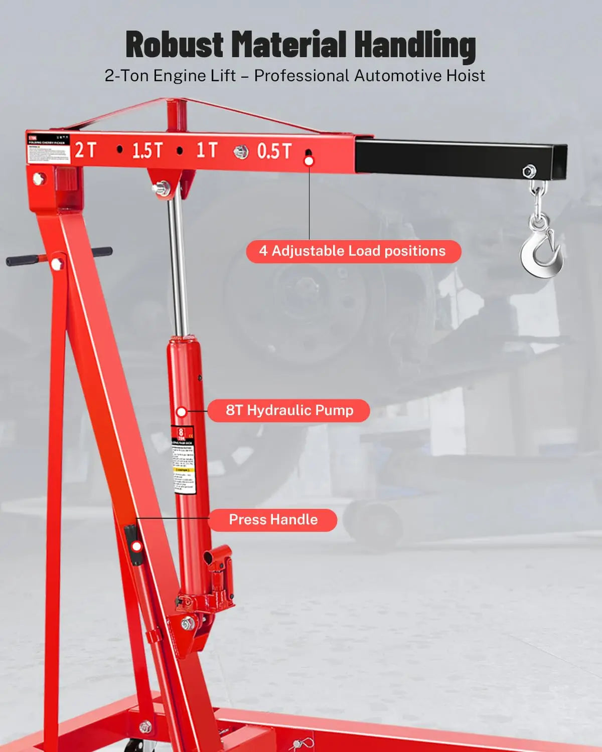 4400 Lb. Heavy Duty Engine Hoist
