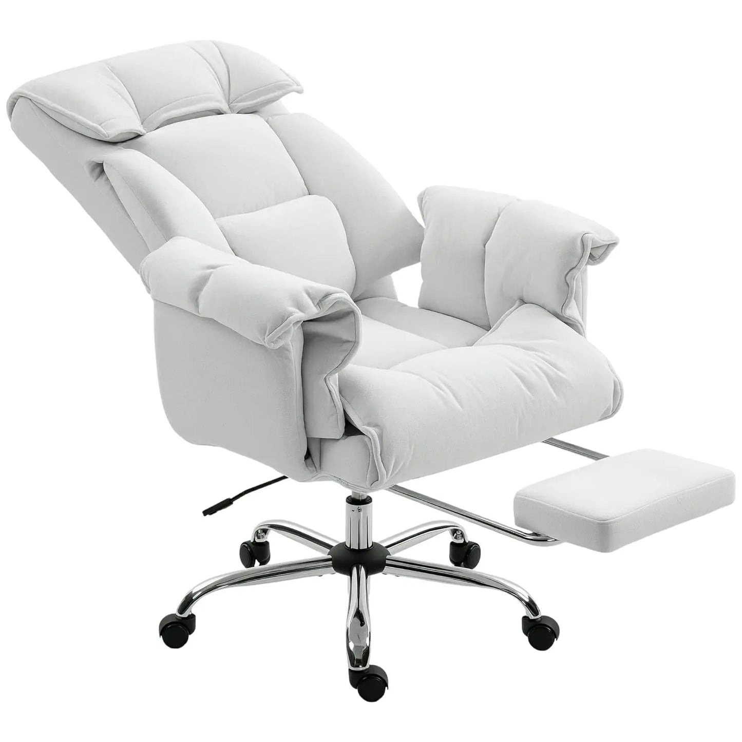 Executive Office Chair Comfy with Foot Rest, Reclining Swivel Computer Desk Chair with High Back, Thick Cushion