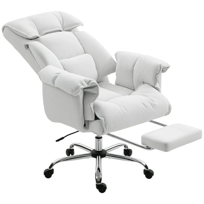 Executive Office Chair Comfy with Foot Rest, Reclining Swivel Computer Desk Chair with High Back, Thick Cushion