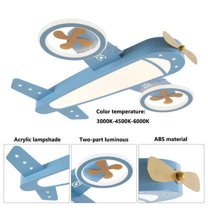 LED Airplane Ceiling Light With Remote Control, Adjustable Warm & Cool Light