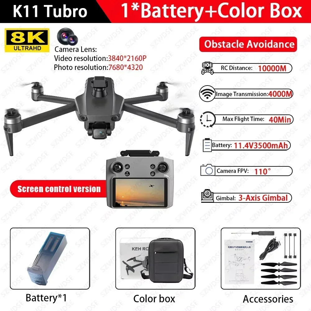Cole Professional Turbo Drone Aerial 8K HD Dual Camera with Built-in Airdrop Intelligent Obstacle Avoidance