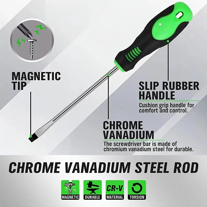 100pcs Insulated Magnetic Screwdriver Tool With Plastic Holder Rack