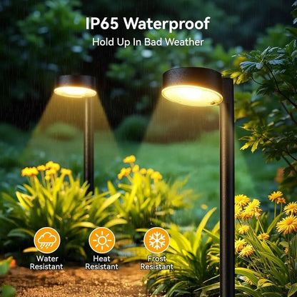 8 Pack Solar Pathway Lights Outdoor, 12 LED Solar Lights Waterproof, for Yard Garden Walkway Driveway