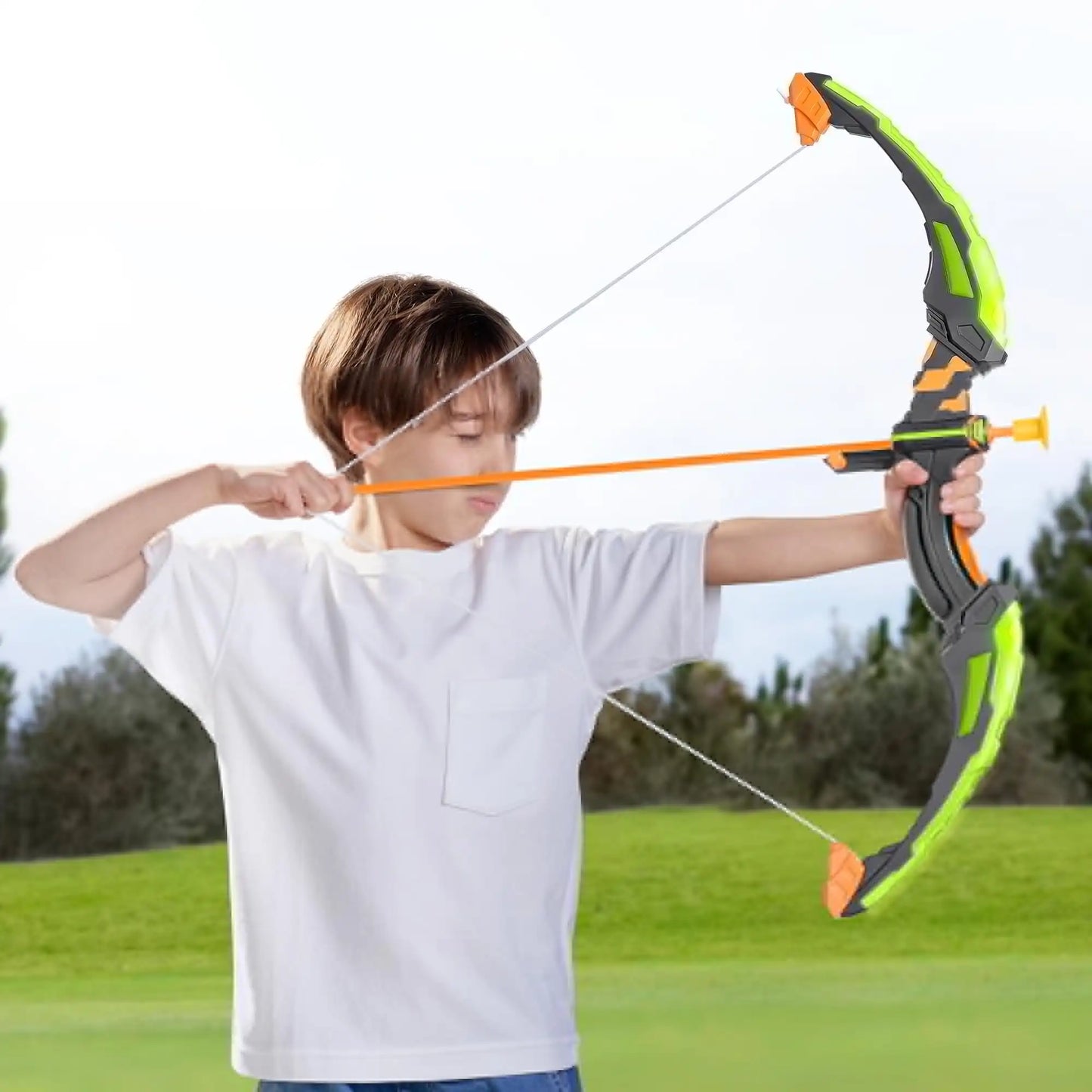 Kids Bow Arrow Set with LED Flash Lights Outdoor Archery Set