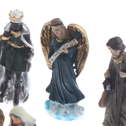 11Pc/Set Statue Nativity Scene Ornament Baby Jesus Manger Christmas Crib Figurines