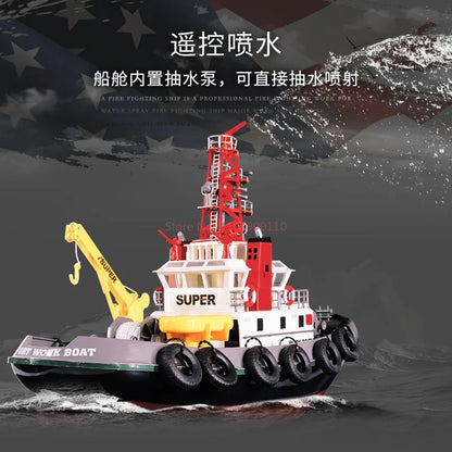 Henglong Remote Control Rescue Speedboat 2.4g Wireless Fire Rescue Spray Boat