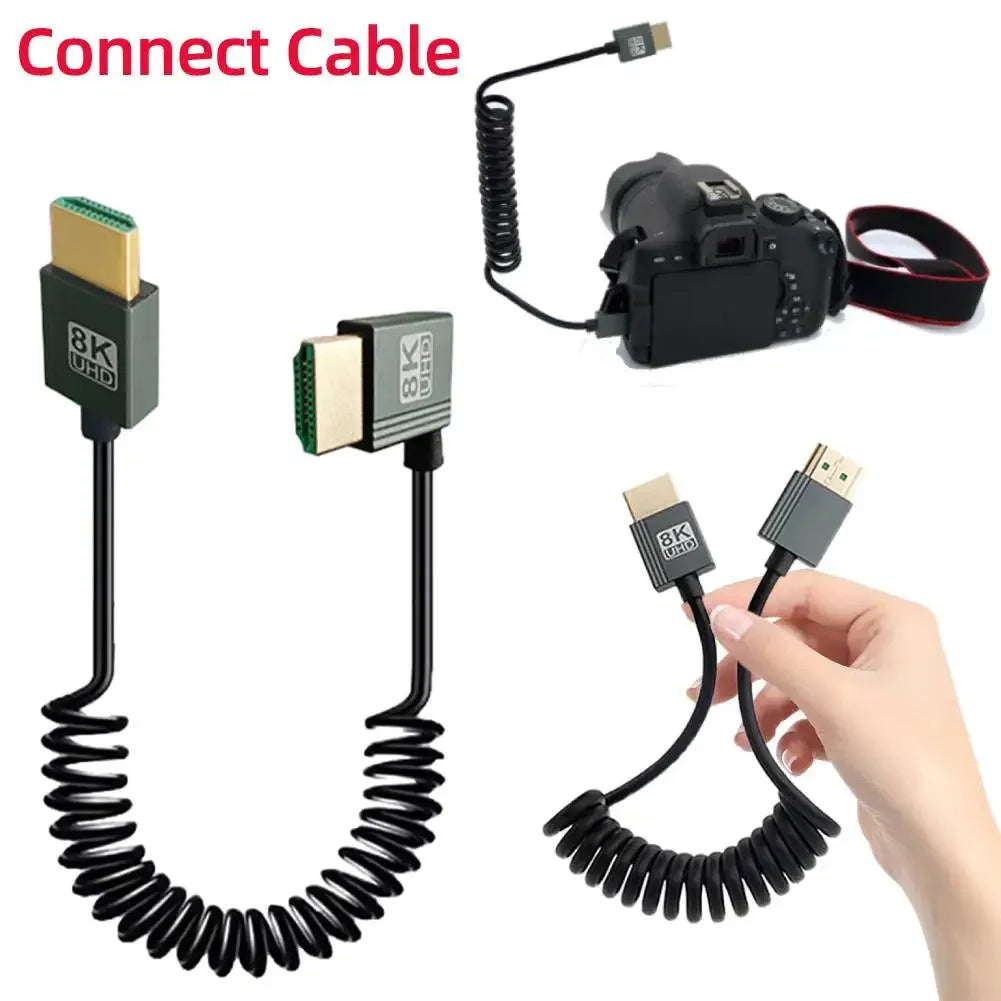 8K Ultra HD HDMI To HDMI Coiled Cable