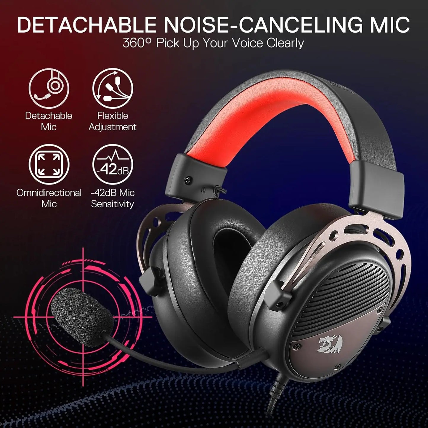 USB Wired Gaming Noise-Canceling, Microphone, Headset