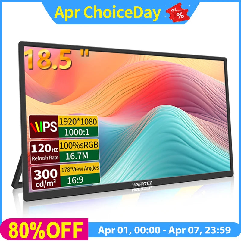 18.5inch 100Hz Portable Monitor With VESA Hole Stand PC Gaming Extended Display ADS-IPS Large screen Support Type-C HDMI
